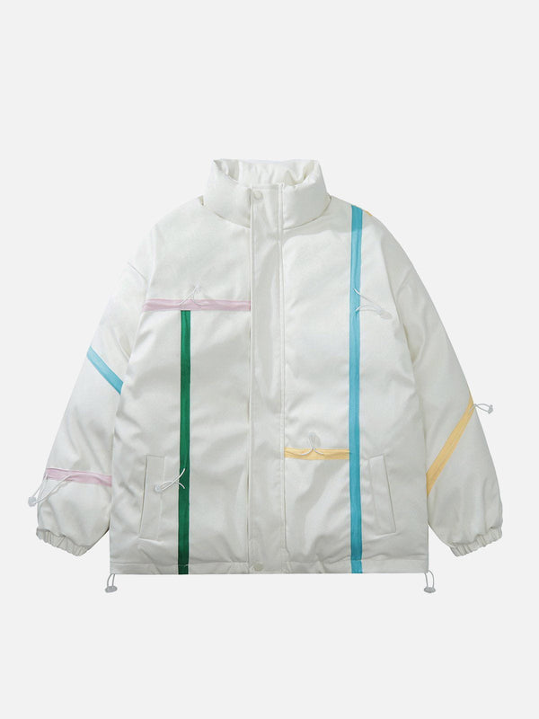 Helmiss - Colorful Lines Winter Coat- Streetwear Fashion - helmiss.com