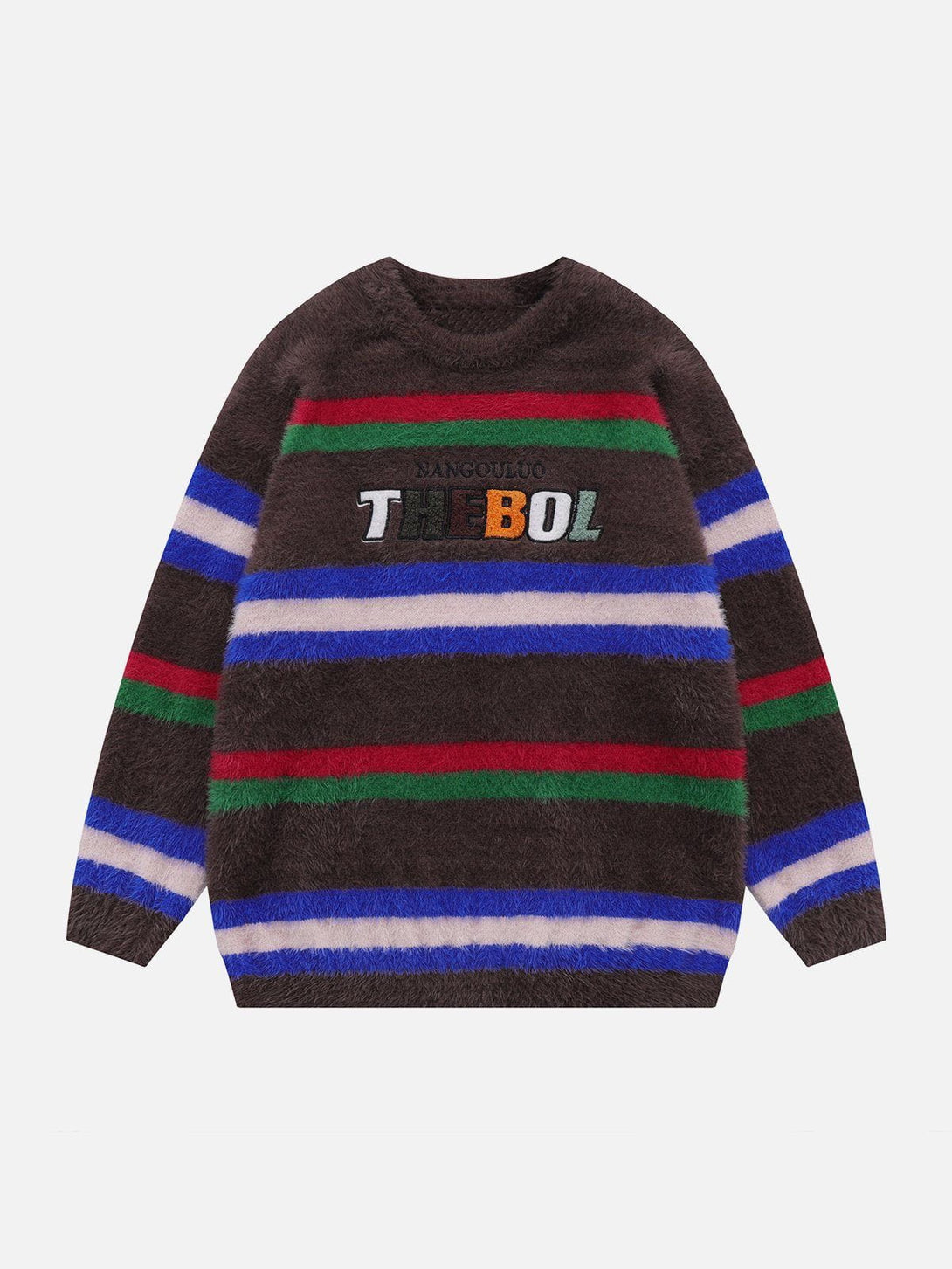 Helmiss - Colorful Striped Letter Sweater- Streetwear Fashion - helmiss.com