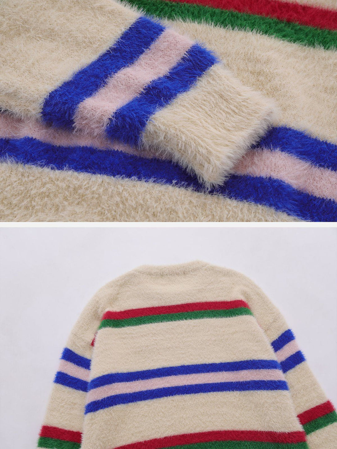 Helmiss - Colorful Striped Letter Sweater- Streetwear Fashion - helmiss.com