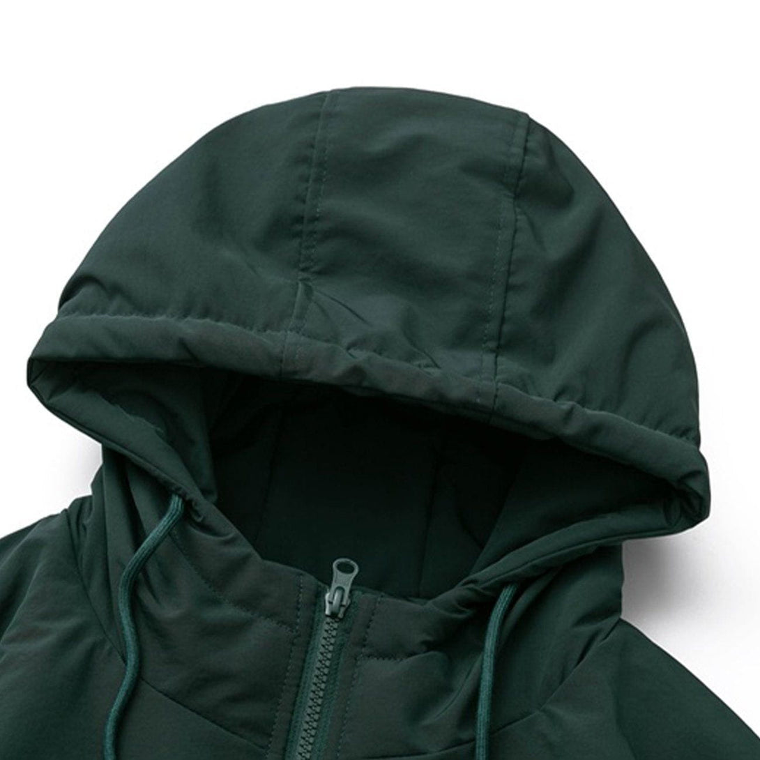 Helmiss - Contrast Panel Hood Winter Coat- Streetwear Fashion - helmiss.com