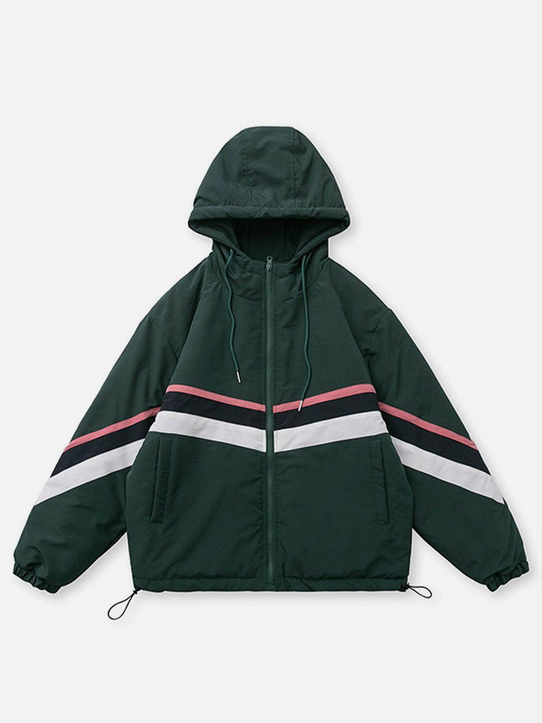 Helmiss - Contrast Panel Hood Winter Coat- Streetwear Fashion - helmiss.com