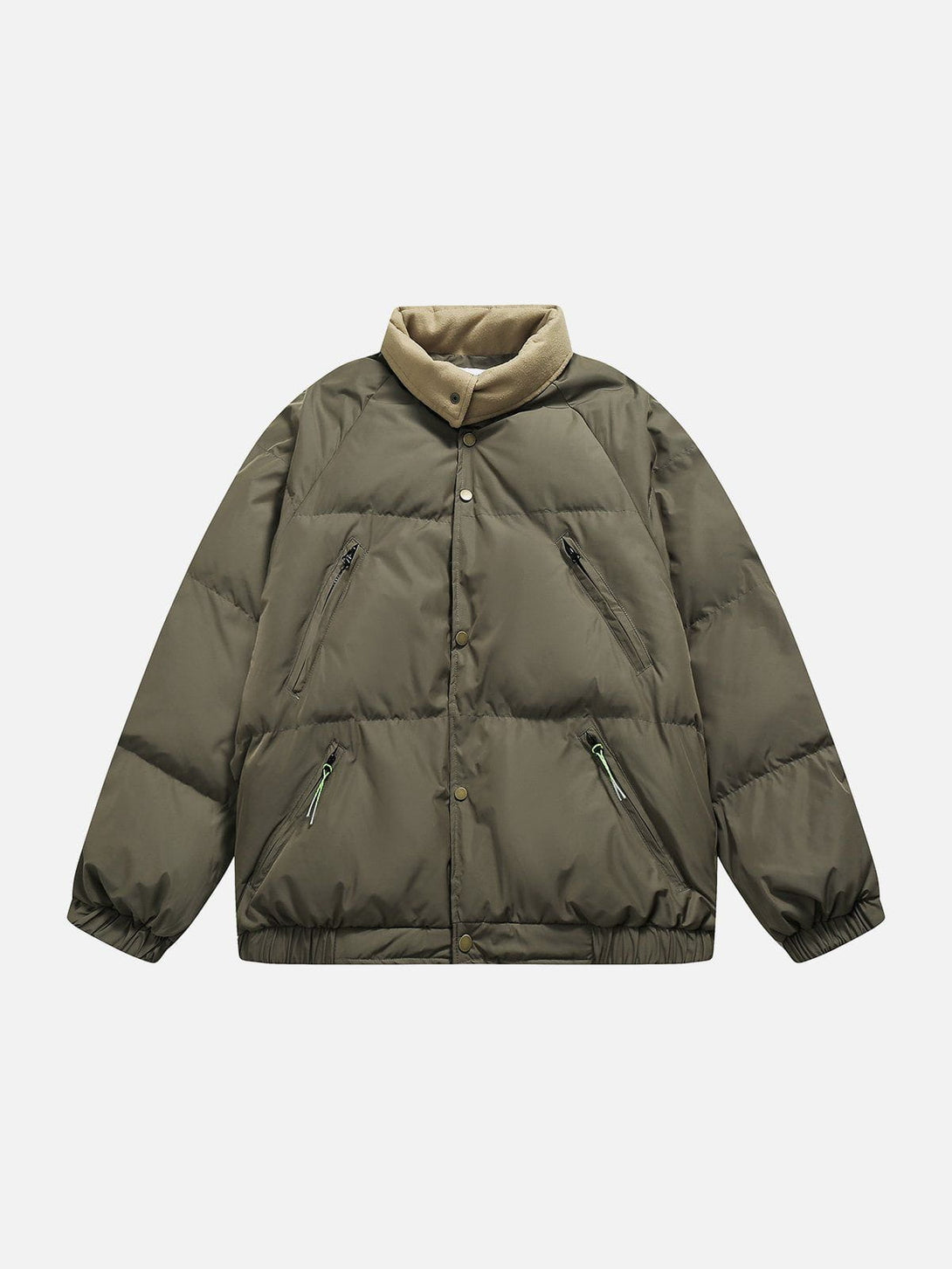 Helmiss - Contrasting Collar Winter Coat- Streetwear Fashion - helmiss.com