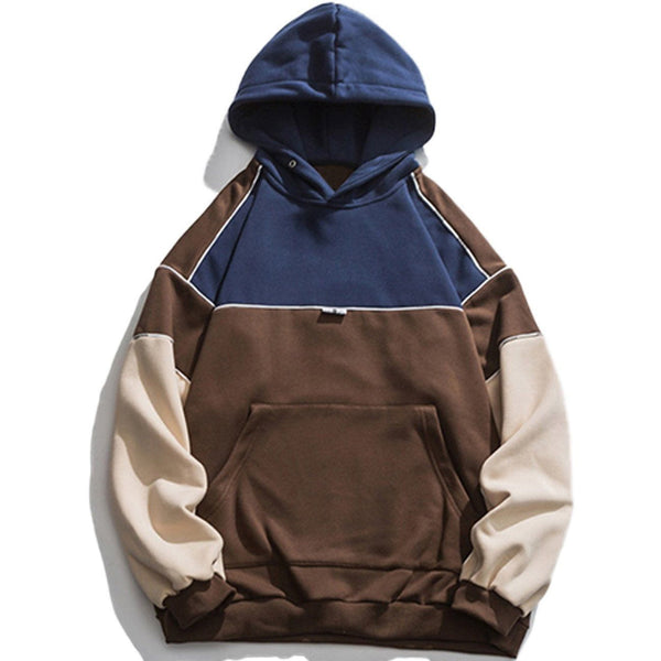 Helmiss - Contrasting Color Stitching Hoodie- Streetwear Fashion - helmiss.com