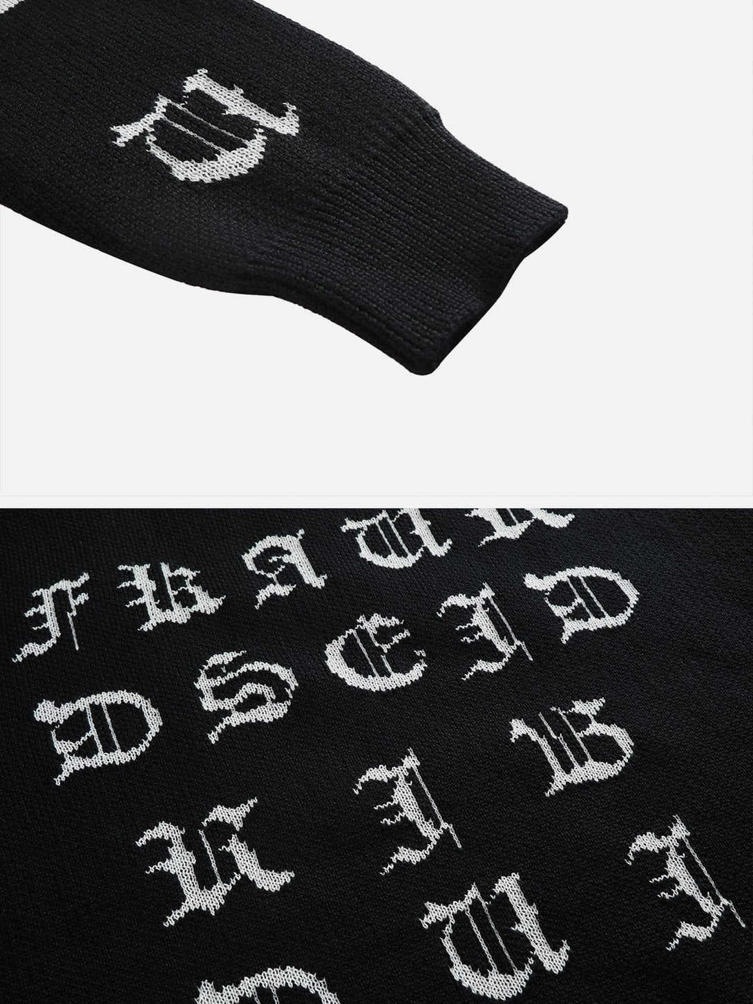 Helmiss - Contrasting Letters Knitting Sweater- Streetwear Fashion - helmiss.com