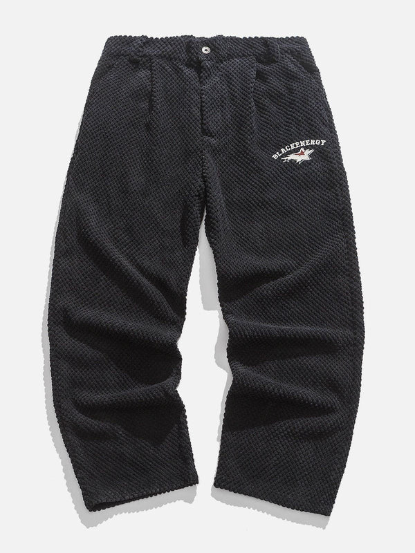 Helmiss - Corduroy Embroidered Pants- Streetwear Fashion - helmiss.com