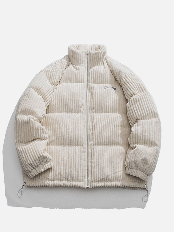 Helmiss - Corduroy Embroidery Winter Coat- Streetwear Fashion - helmiss.com