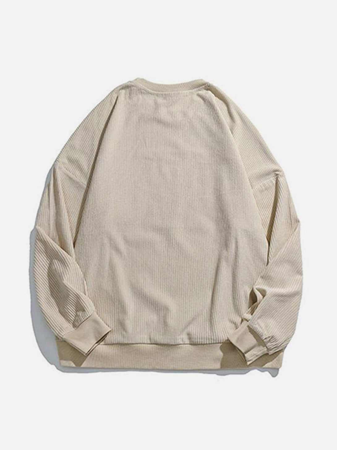 Helmiss - Corduroy Letter Print Sweatshirt- Streetwear Fashion - helmiss.com