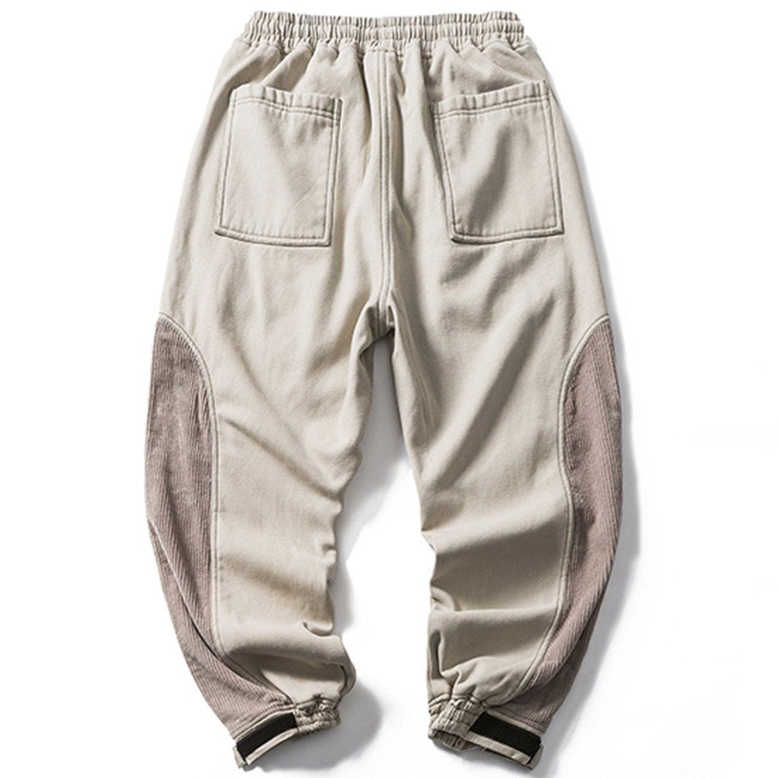 Helmiss - Corduroy Patch Sweatpants- Streetwear Fashion - helmiss.com