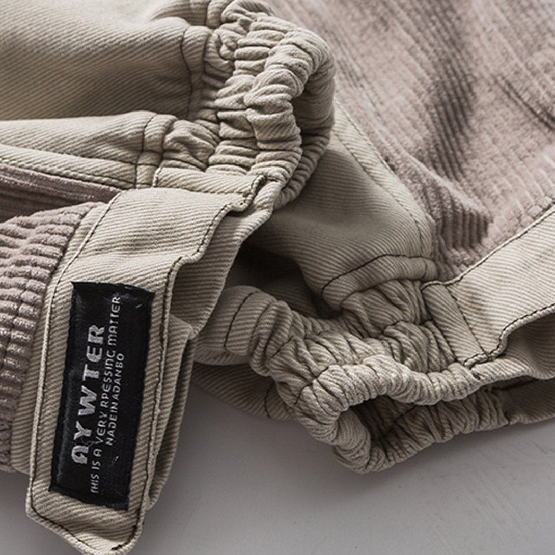 Helmiss - Corduroy Patch Sweatpants- Streetwear Fashion - helmiss.com