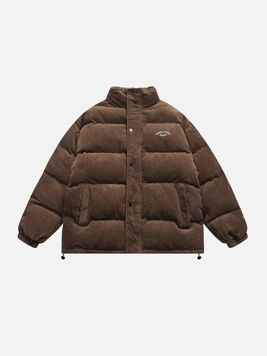 Helmiss - Corduroy Patchwork Embroidered Winter Coat- Streetwear Fashion - helmiss.com