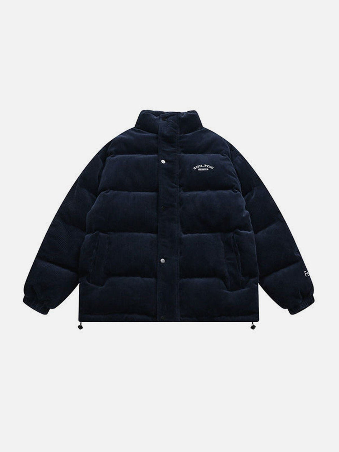 Helmiss - Corduroy Patchwork Embroidered Winter Coat- Streetwear Fashion - helmiss.com