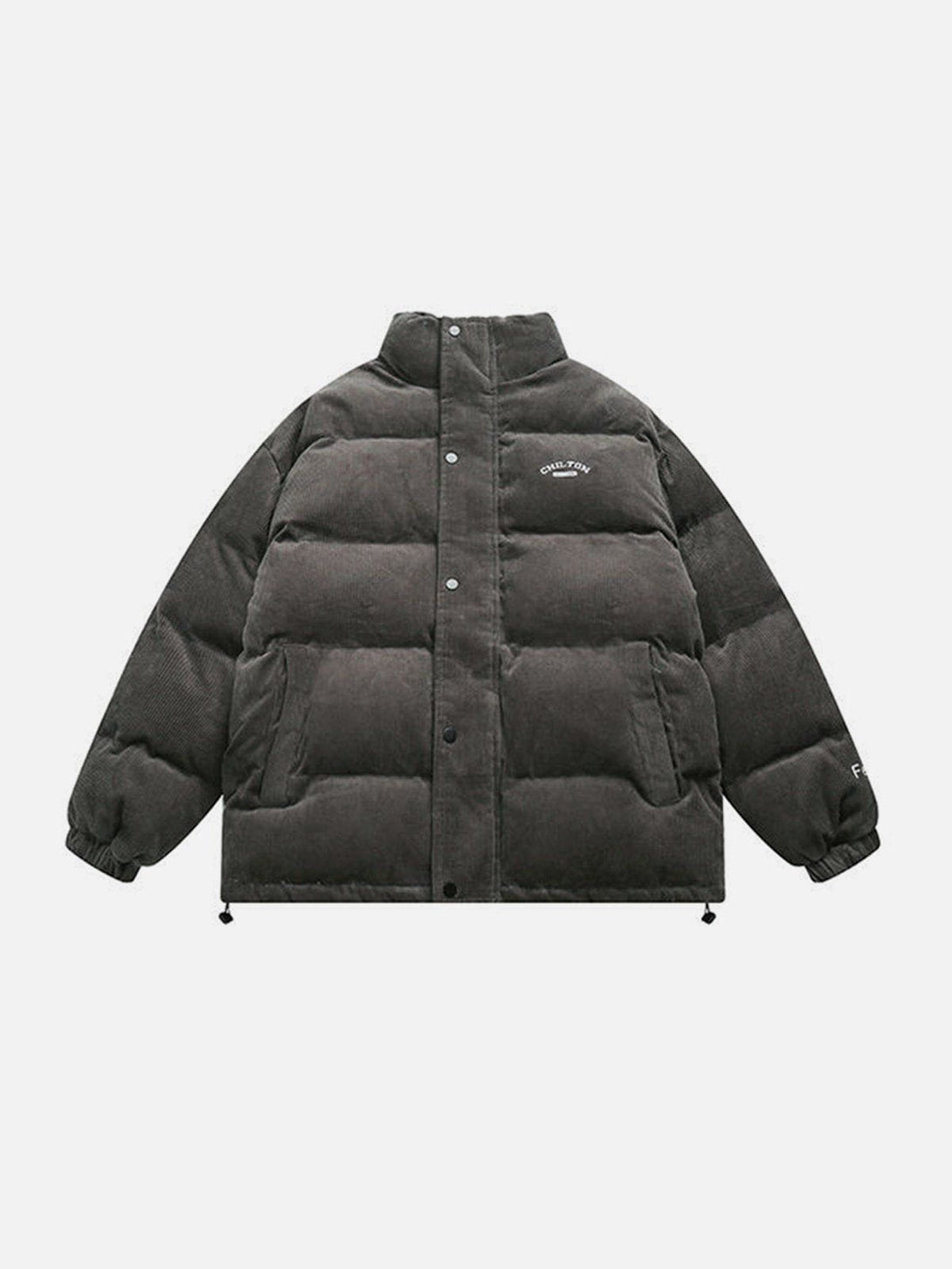 Helmiss - Corduroy Patchwork Embroidered Winter Coat- Streetwear Fashion - helmiss.com