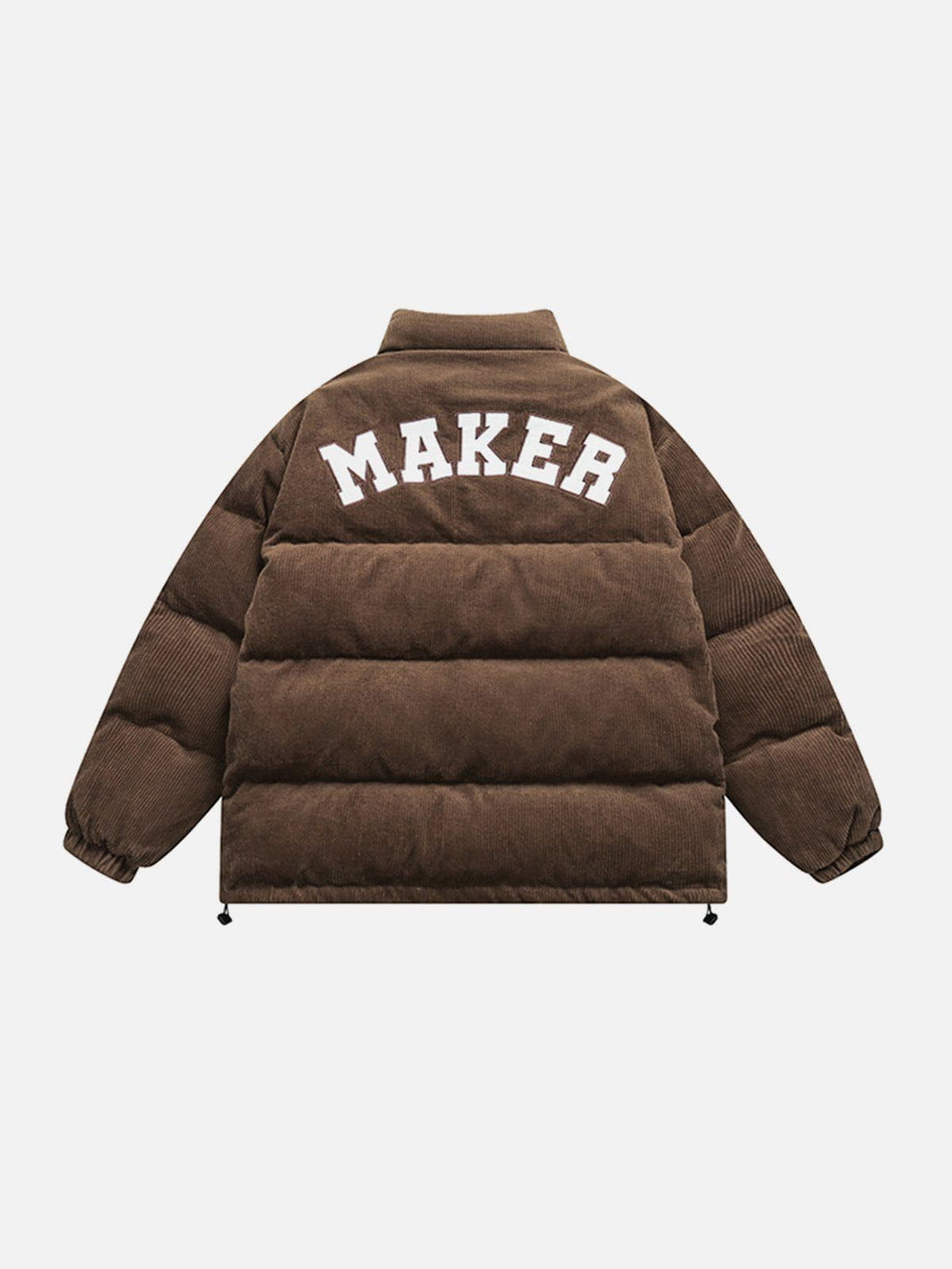 Helmiss - Corduroy Patchwork Embroidered Winter Coat- Streetwear Fashion - helmiss.com