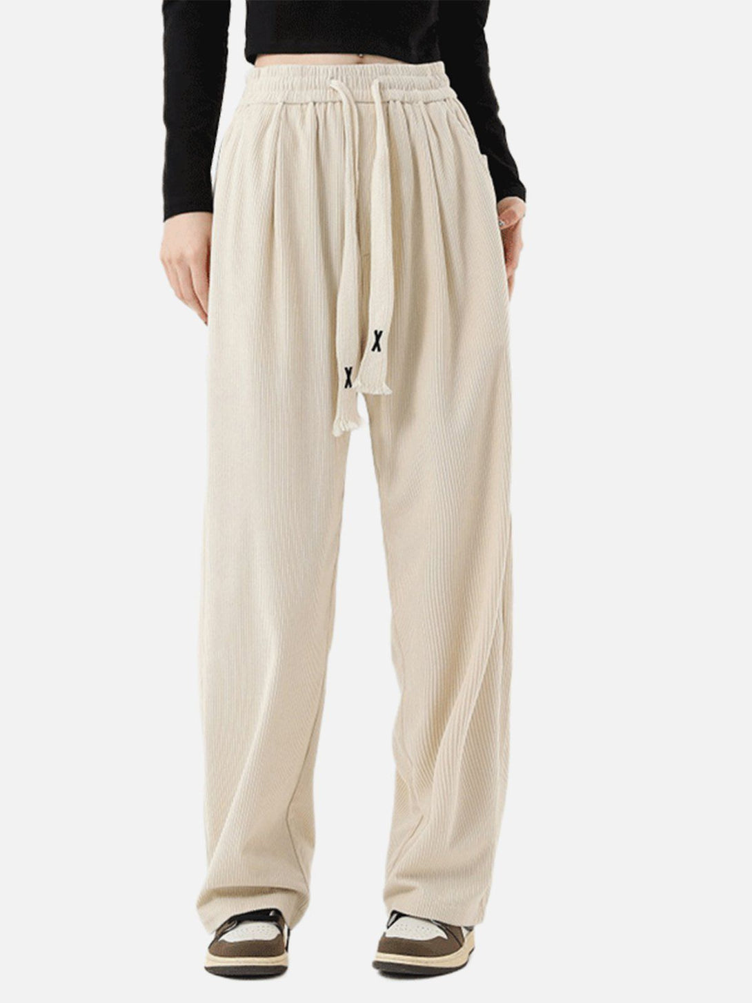 Helmiss - Corduroy Slack Drawstring Pants- Streetwear Fashion - helmiss.com