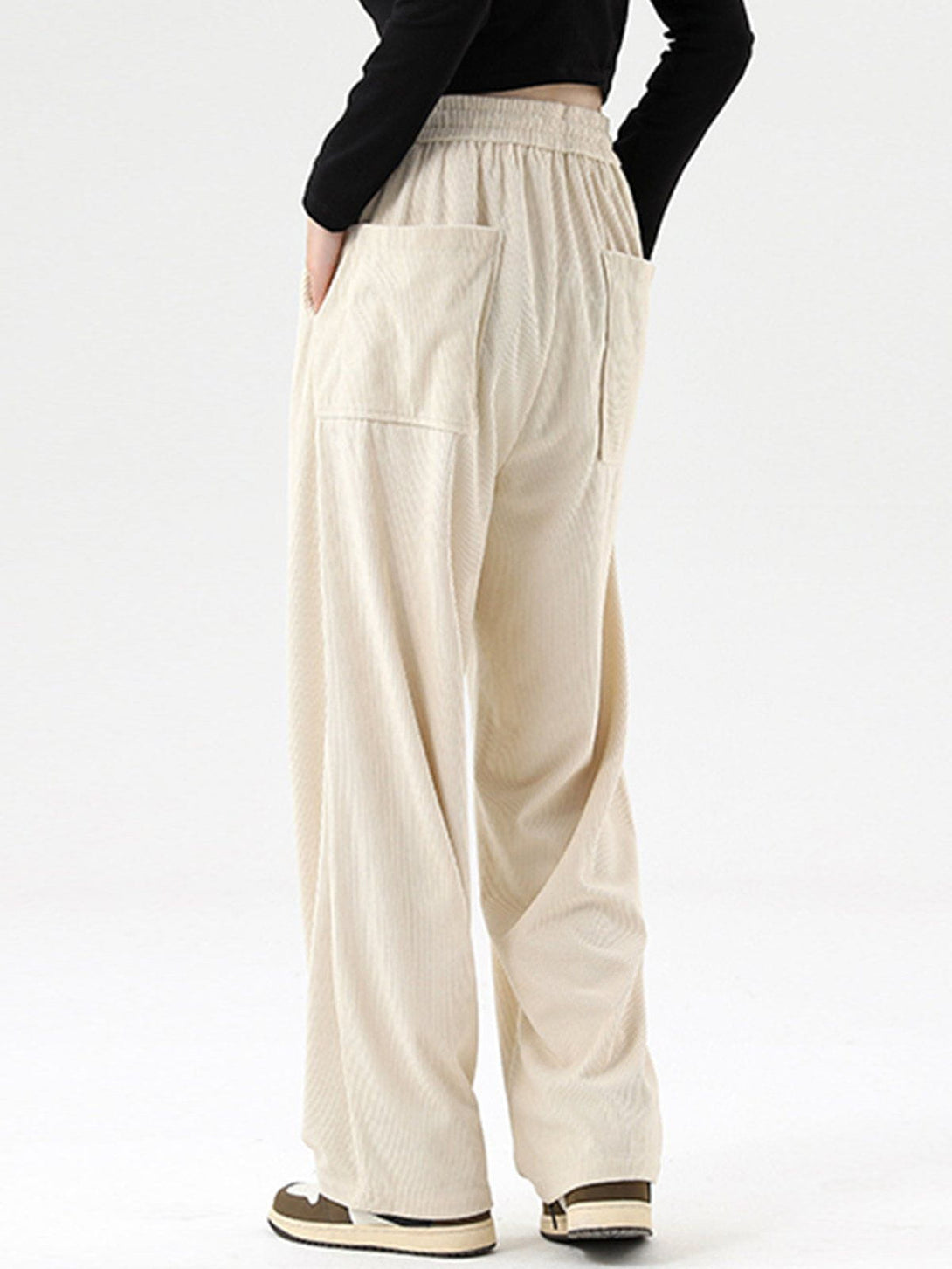 Helmiss - Corduroy Slack Drawstring Pants- Streetwear Fashion - helmiss.com