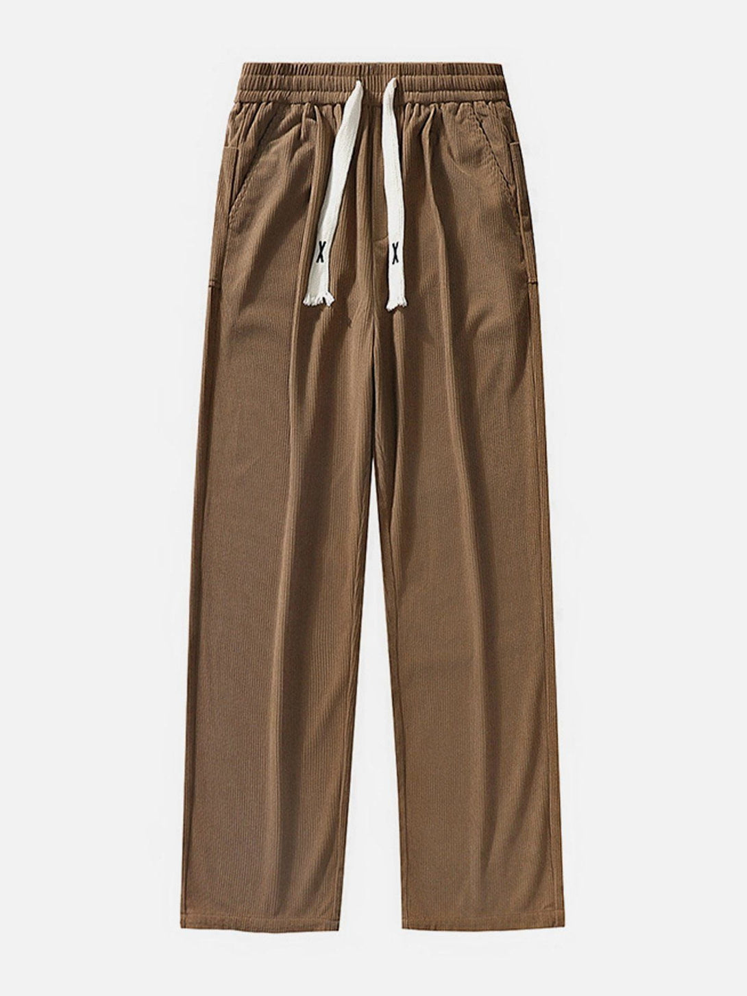 Helmiss - Corduroy Slack Drawstring Pants- Streetwear Fashion - helmiss.com