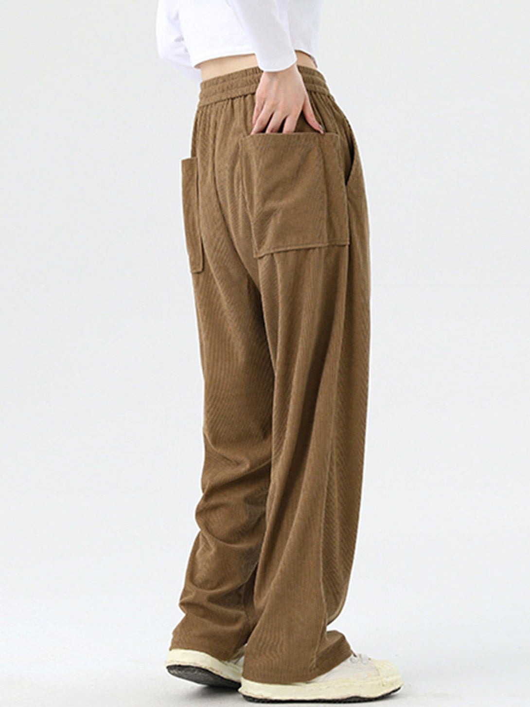 Helmiss - Corduroy Slack Drawstring Pants- Streetwear Fashion - helmiss.com