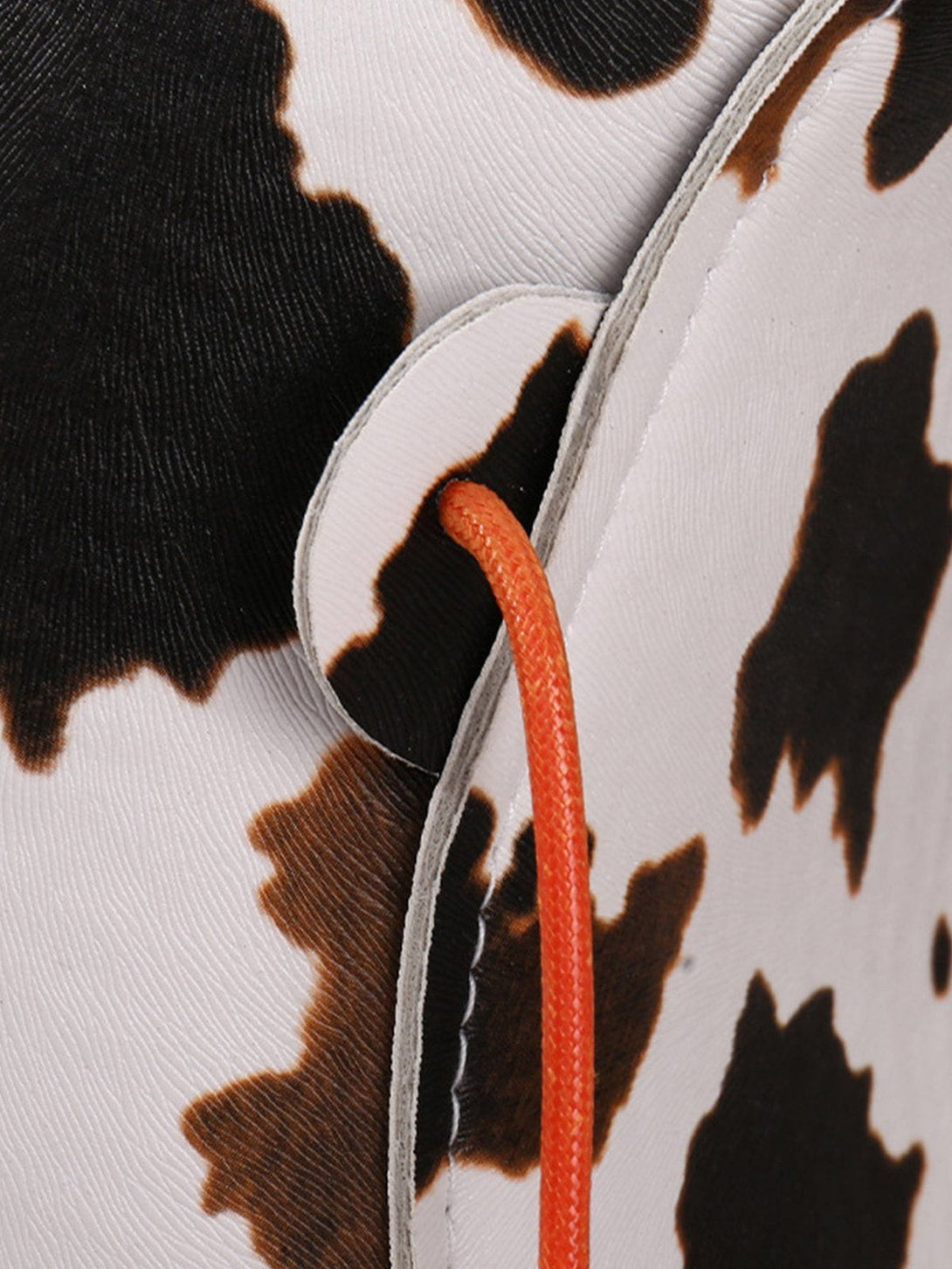 Helmiss - Cow Print Drawstring PU Leather Hat- Streetwear Fashion - helmiss.com