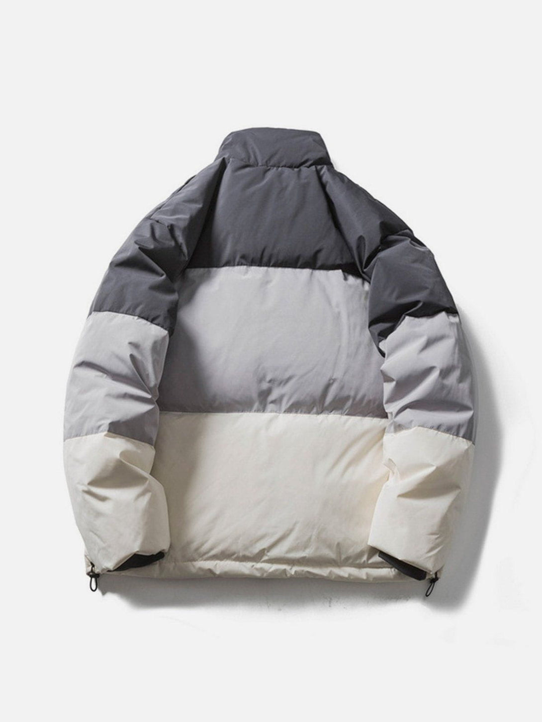 Helmiss - Cream Color Patchwork Puffer Coat- Streetwear Fashion - helmiss.com