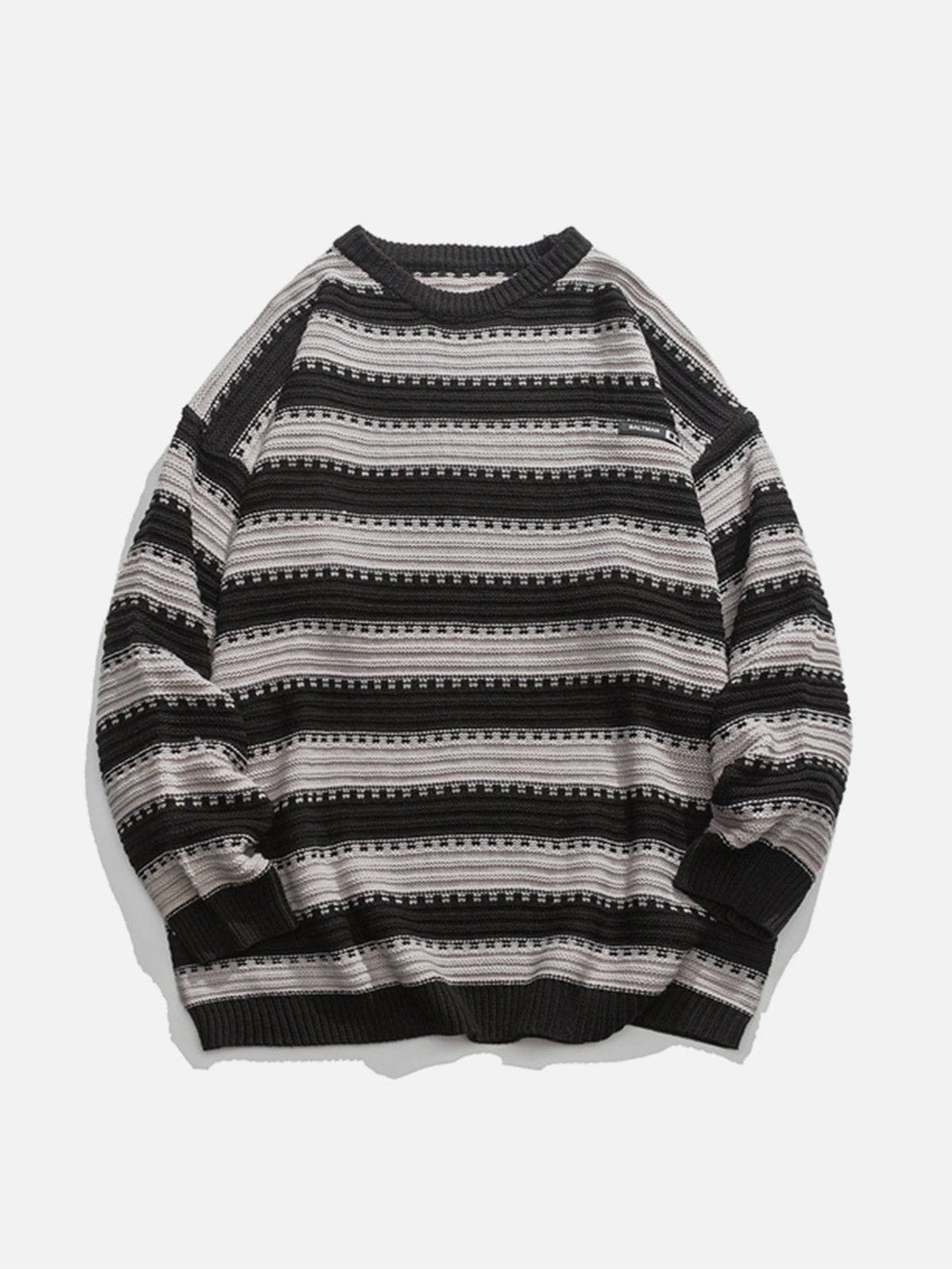 Helmiss - Crewneck Striped Sweater- Streetwear Fashion - helmiss.com