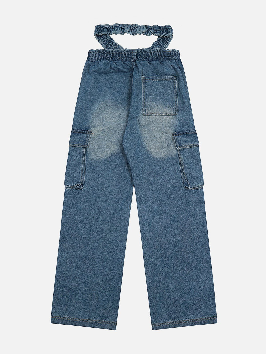 Helmiss - Cross Belt Washed Jeans- Streetwear Fashion - helmiss.com