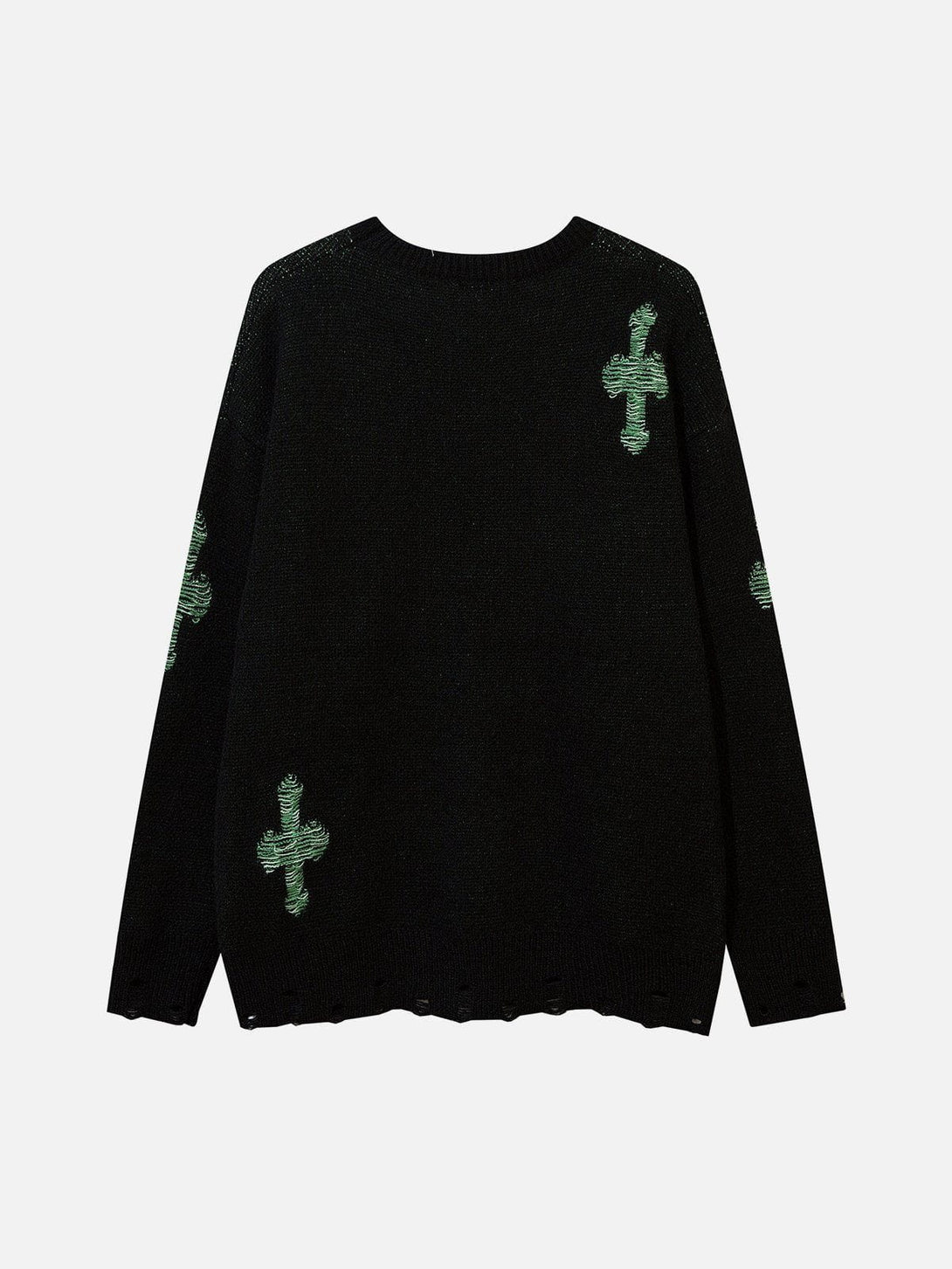 Helmiss - Cross Contrast Jacquard Sweater- Streetwear Fashion - helmiss.com