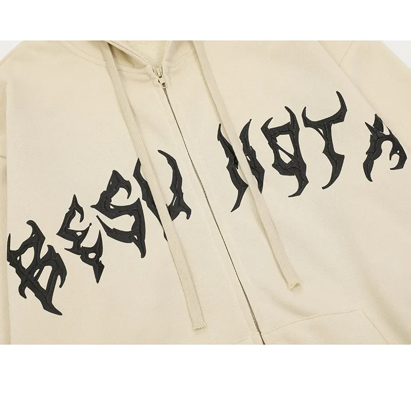 Helmiss - Cross Letter Graphic Retro Hoodie- Streetwear Fashion - helmiss.com