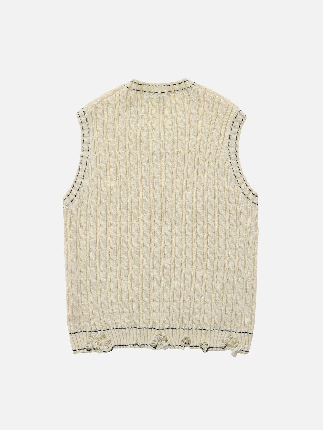 Helmiss - Cut Hem Sweater Vest- Streetwear Fashion - helmiss.com