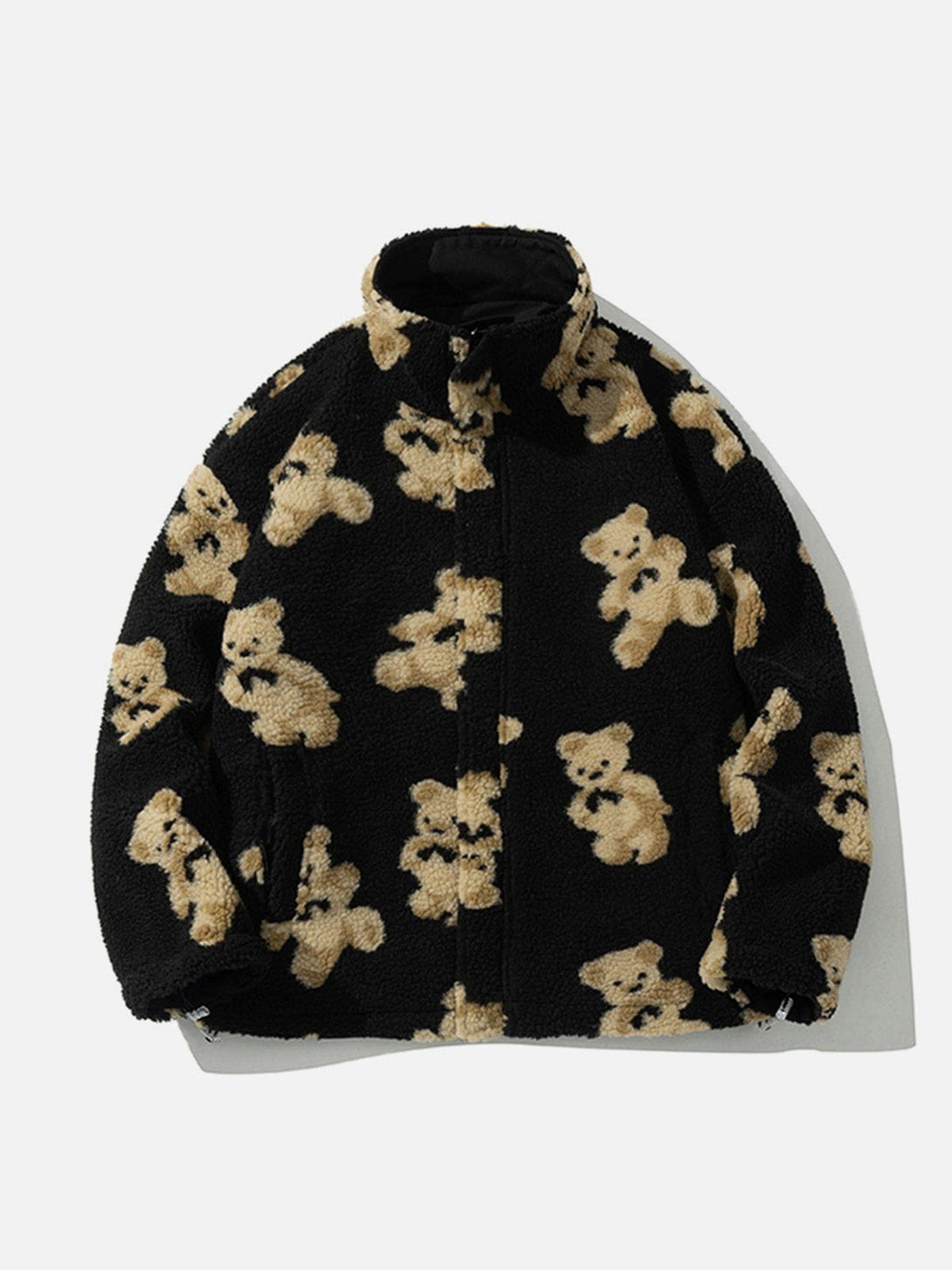 Helmiss - Cute Bear Reversible Sherpa Coat- Streetwear Fashion - helmiss.com