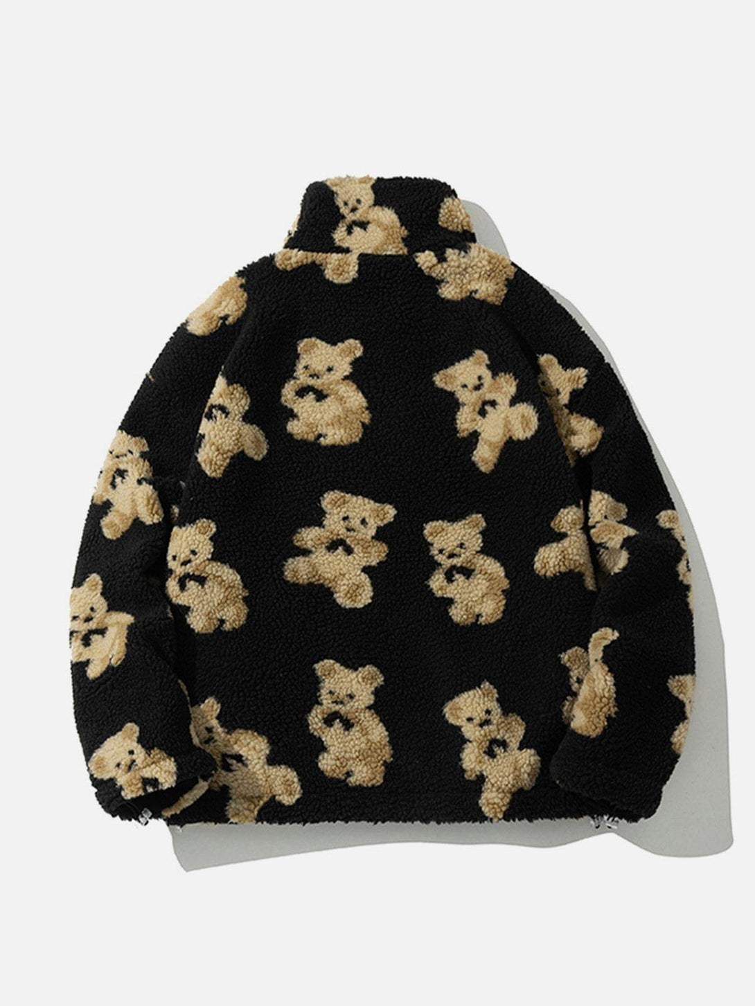 Helmiss - Cute Bear Reversible Sherpa Coat- Streetwear Fashion - helmiss.com