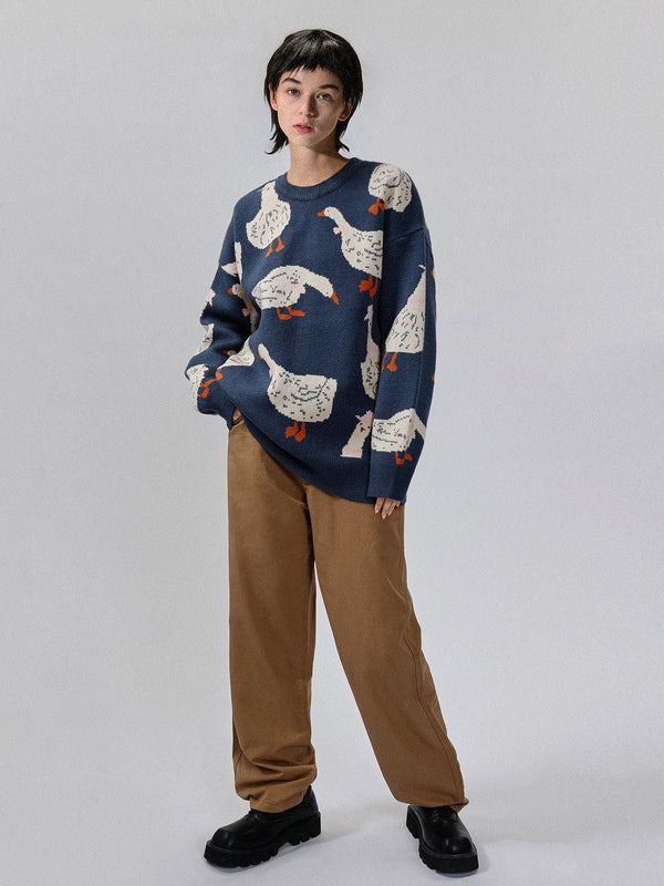 Helmiss - Cute Duck Knit Sweater- Streetwear Fashion - helmiss.com