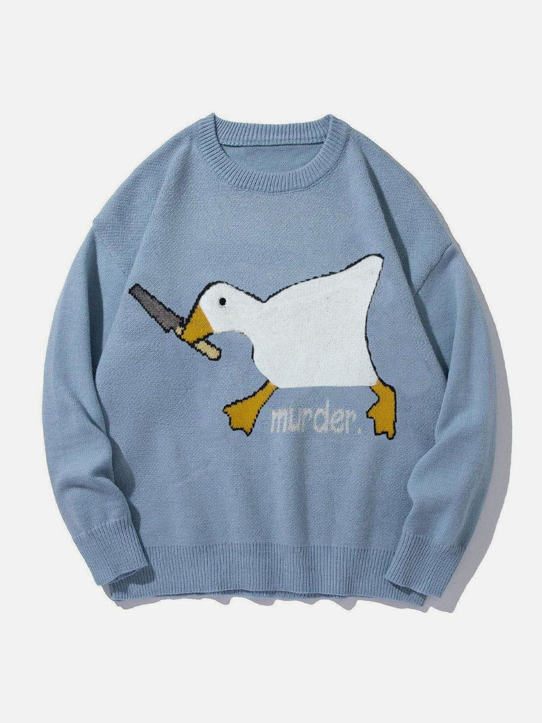 Helmiss - Cute Murder Goose Pattern Knit Sweater- Streetwear Fashion - helmiss.com