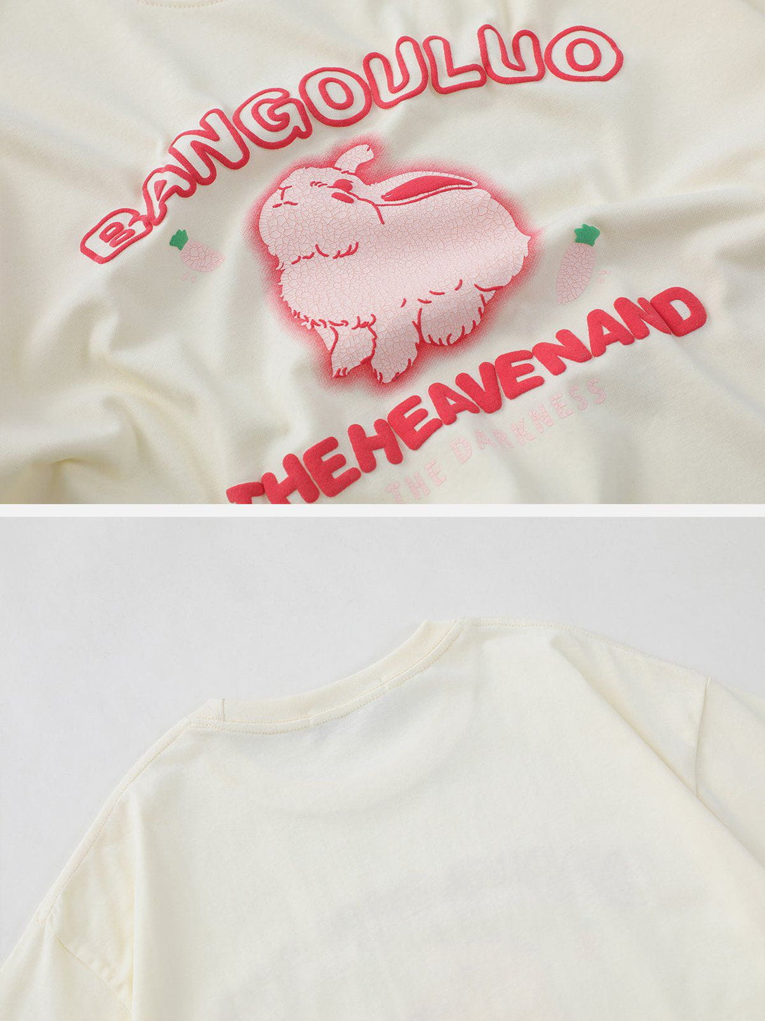 Helmiss - Cute Rabbit Print Tee- Streetwear Fashion - helmiss.com