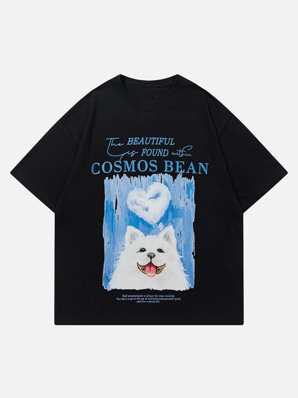 Helmiss - Cute Samoyed Print Tee- Streetwear Fashion - helmiss.com