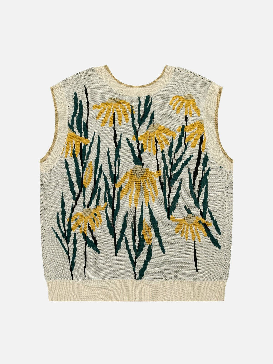 Helmiss - Daisies Lace Up Design Sweater Vest- Streetwear Fashion - helmiss.com