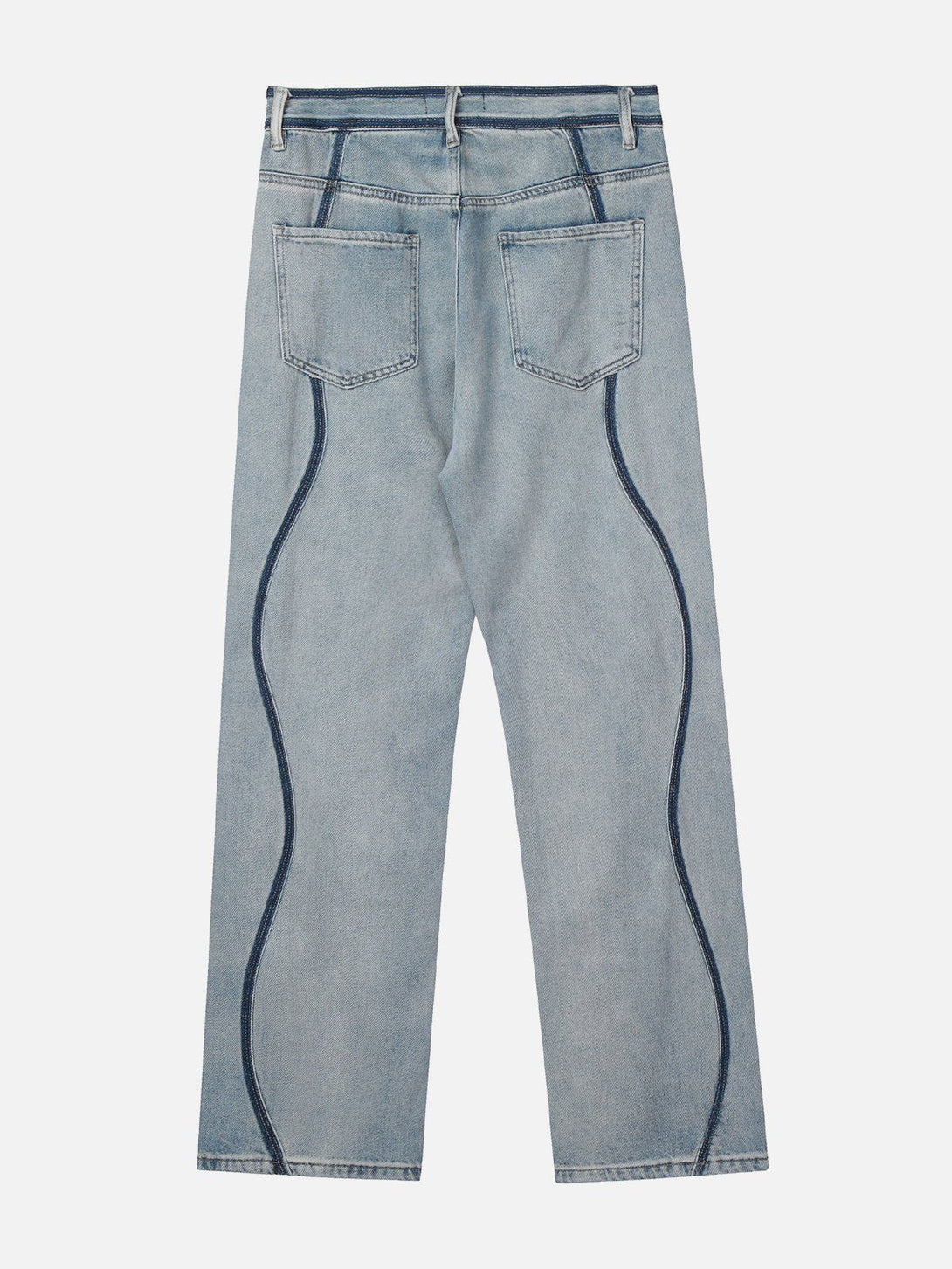 Helmiss - Dark Color Curve Patchwork Jeans- Streetwear Fashion - helmiss.com