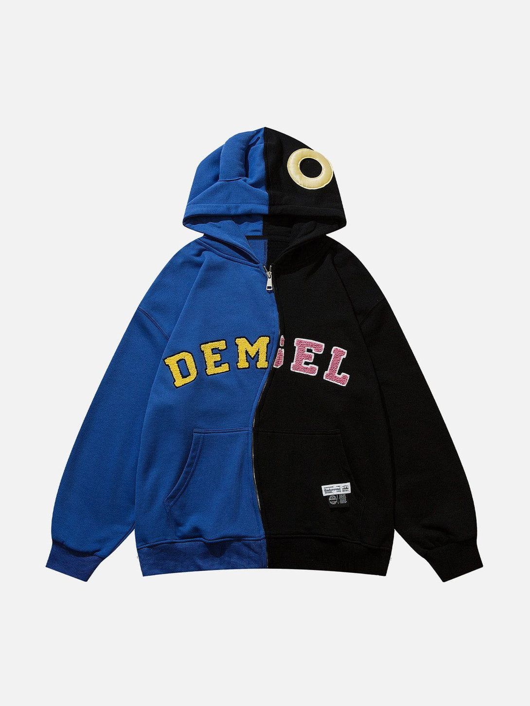 Helmiss - Demon Patchwork Funny Hoodie- Streetwear Fashion - helmiss.com