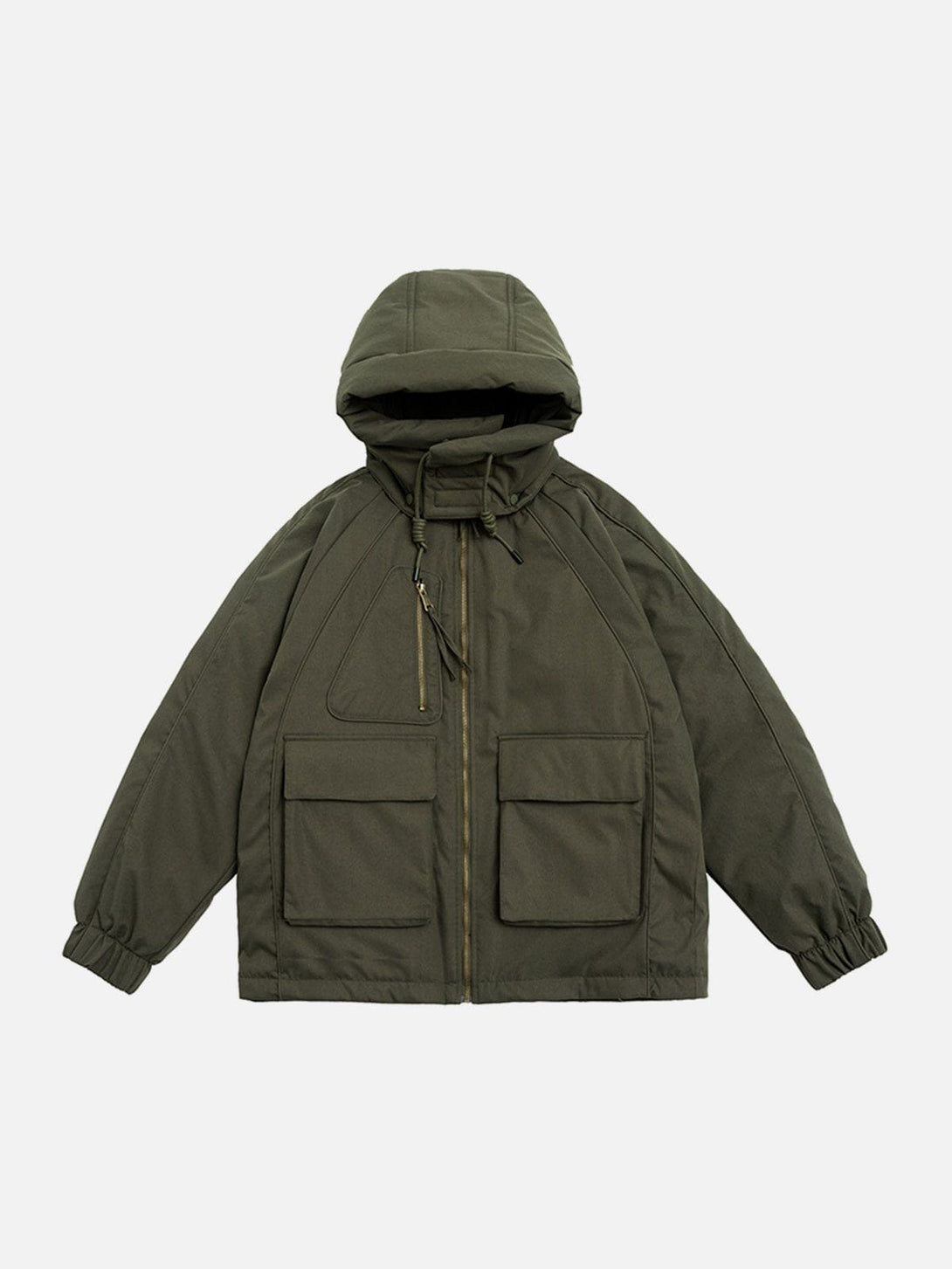 Helmiss - Detachable Hat Patchwork Winter Coat- Streetwear Fashion - helmiss.com