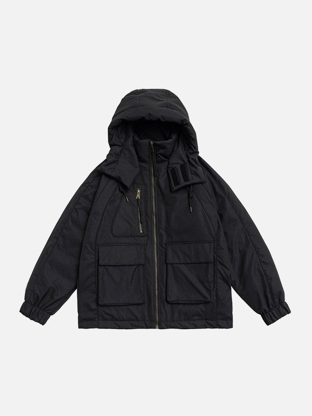 Helmiss - Detachable Hat Patchwork Winter Coat- Streetwear Fashion - helmiss.com