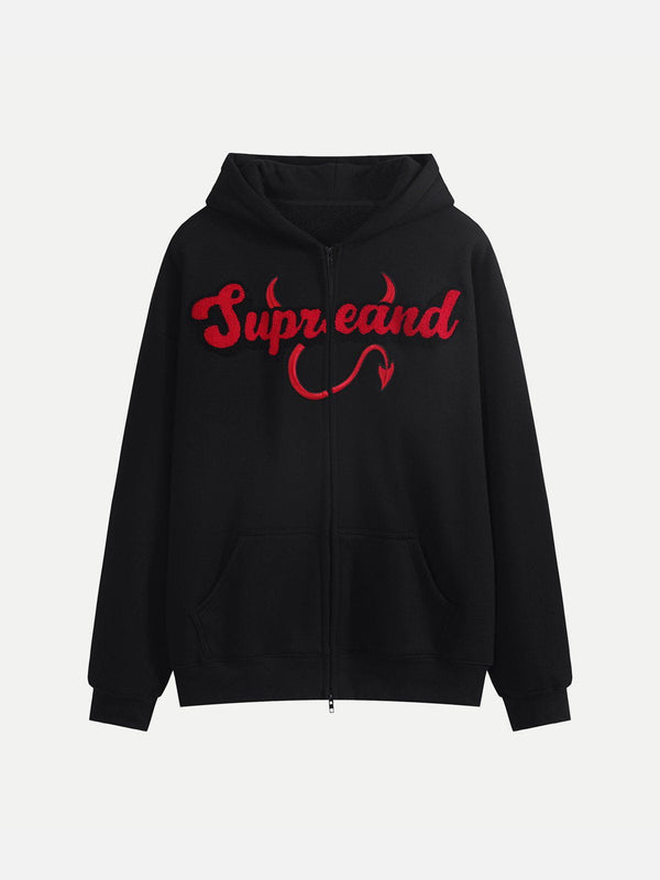 Helmiss - Devil Wings Zip Up Hoodie- Streetwear Fashion - helmiss.com