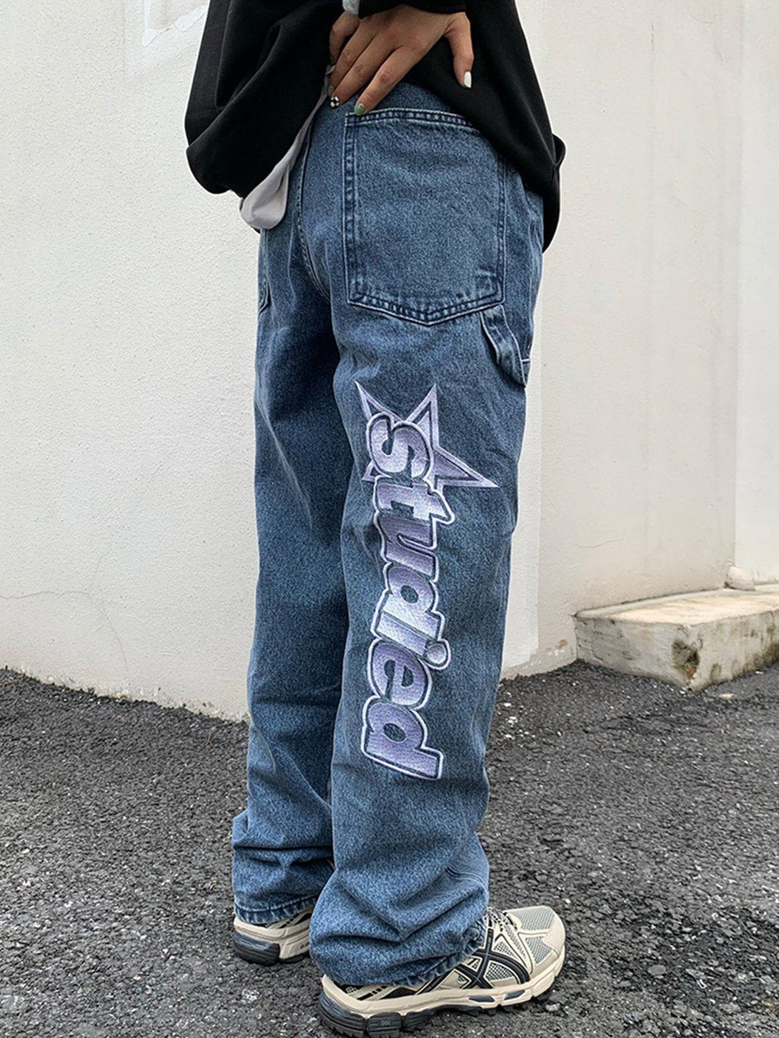 Helmiss - Digital Star Print Jeans- Streetwear Fashion - helmiss.com