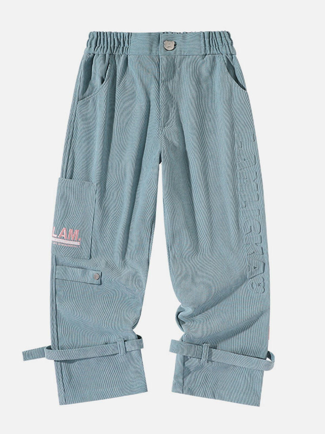 Helmiss - Dimensional Print Leg Straps Pants- Streetwear Fashion - helmiss.com