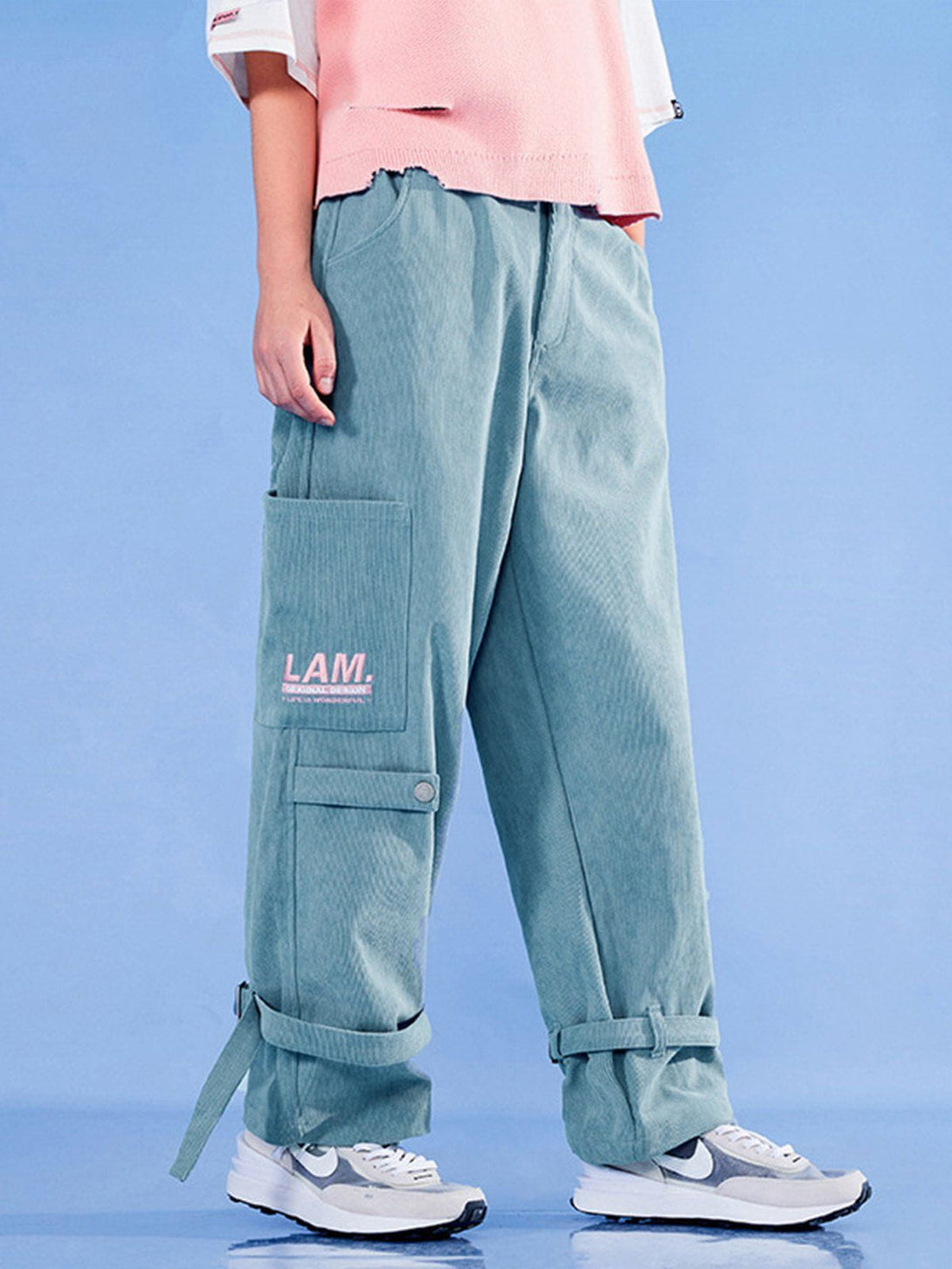 Helmiss - Dimensional Print Leg Straps Pants- Streetwear Fashion - helmiss.com