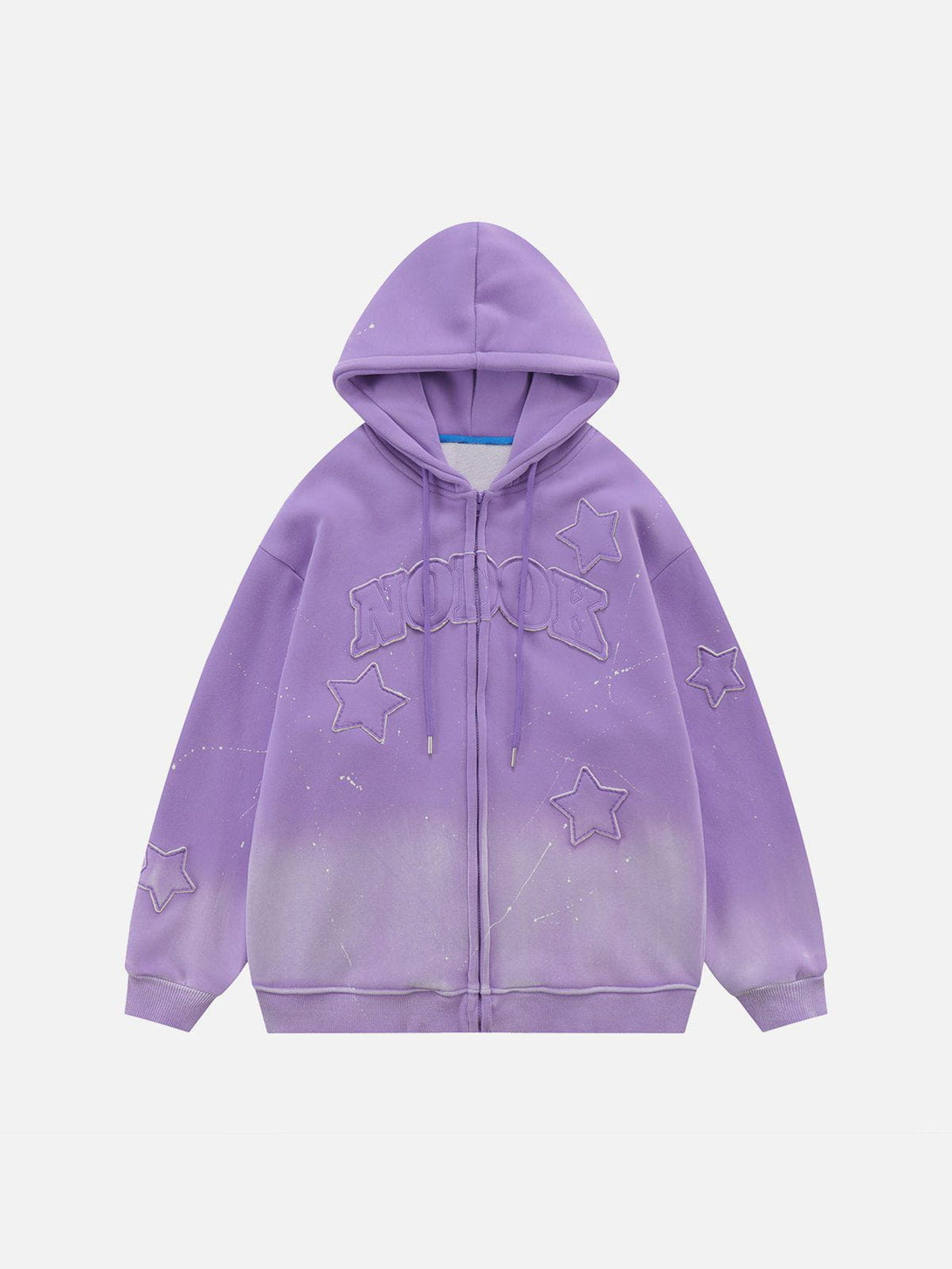 Helmiss - Distressed Gradient Applique Stars Hoodie- Streetwear Fashion - helmiss.com