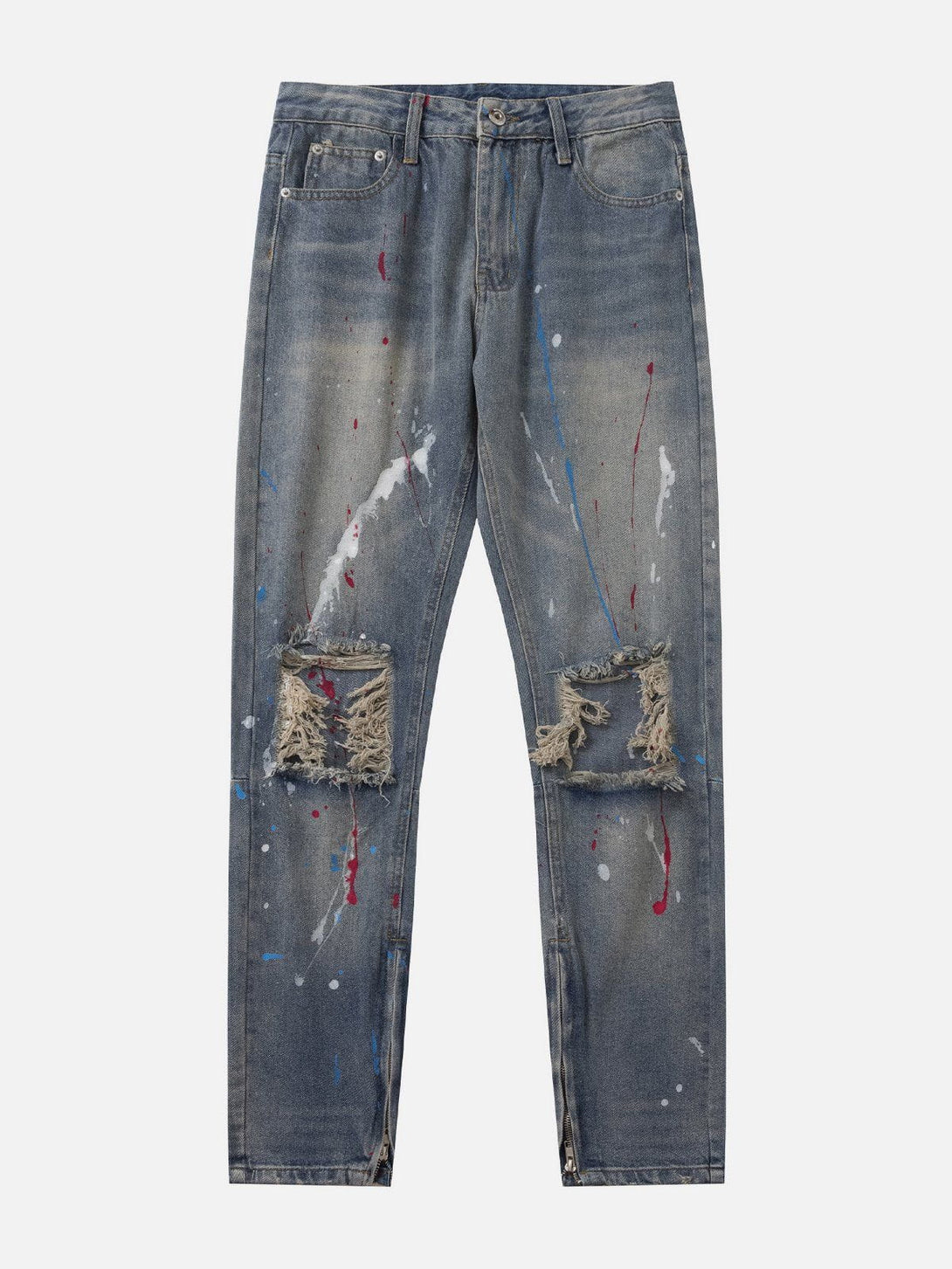 Helmiss - Distressed Splashed Ink Graffiti Jeans- Streetwear Fashion - helmiss.com