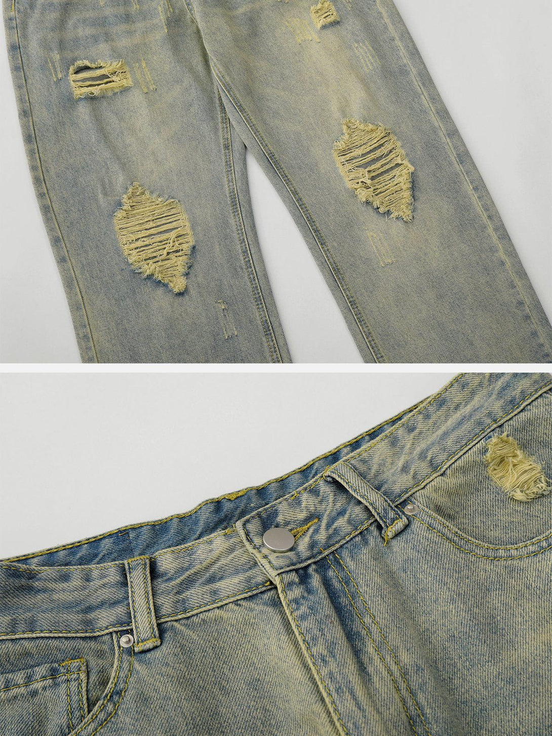 Helmiss - Distressed Washed Jeans- Streetwear Fashion - helmiss.com