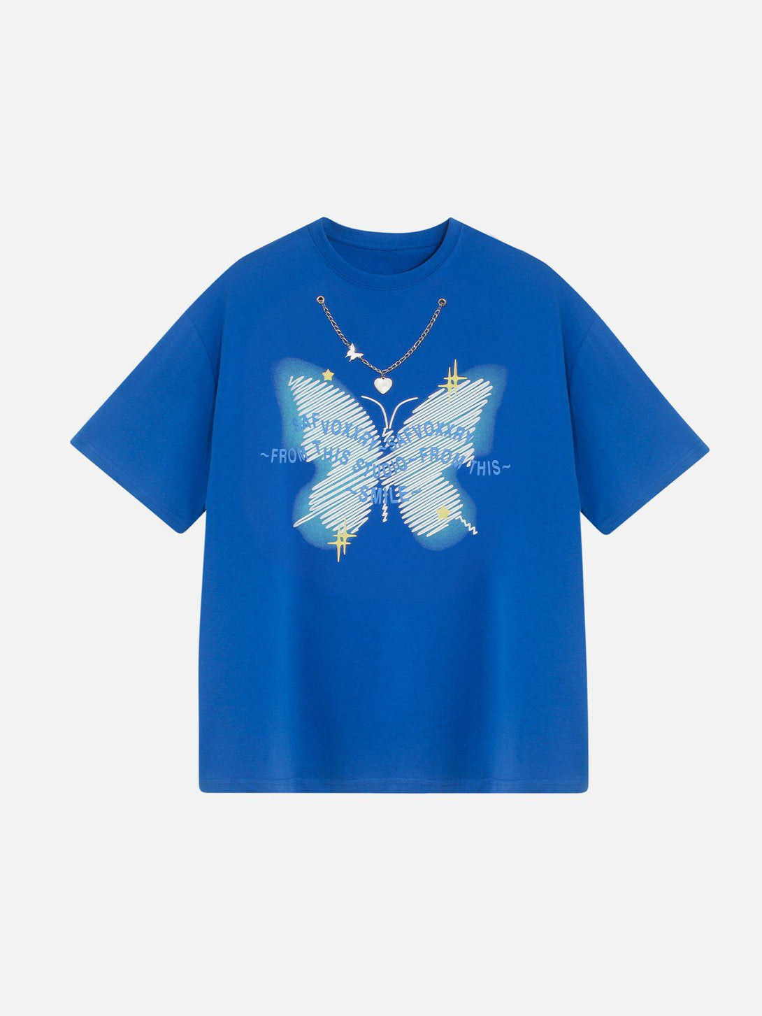 Helmiss - Doodle Butterfly Print Tee- Streetwear Fashion - helmiss.com