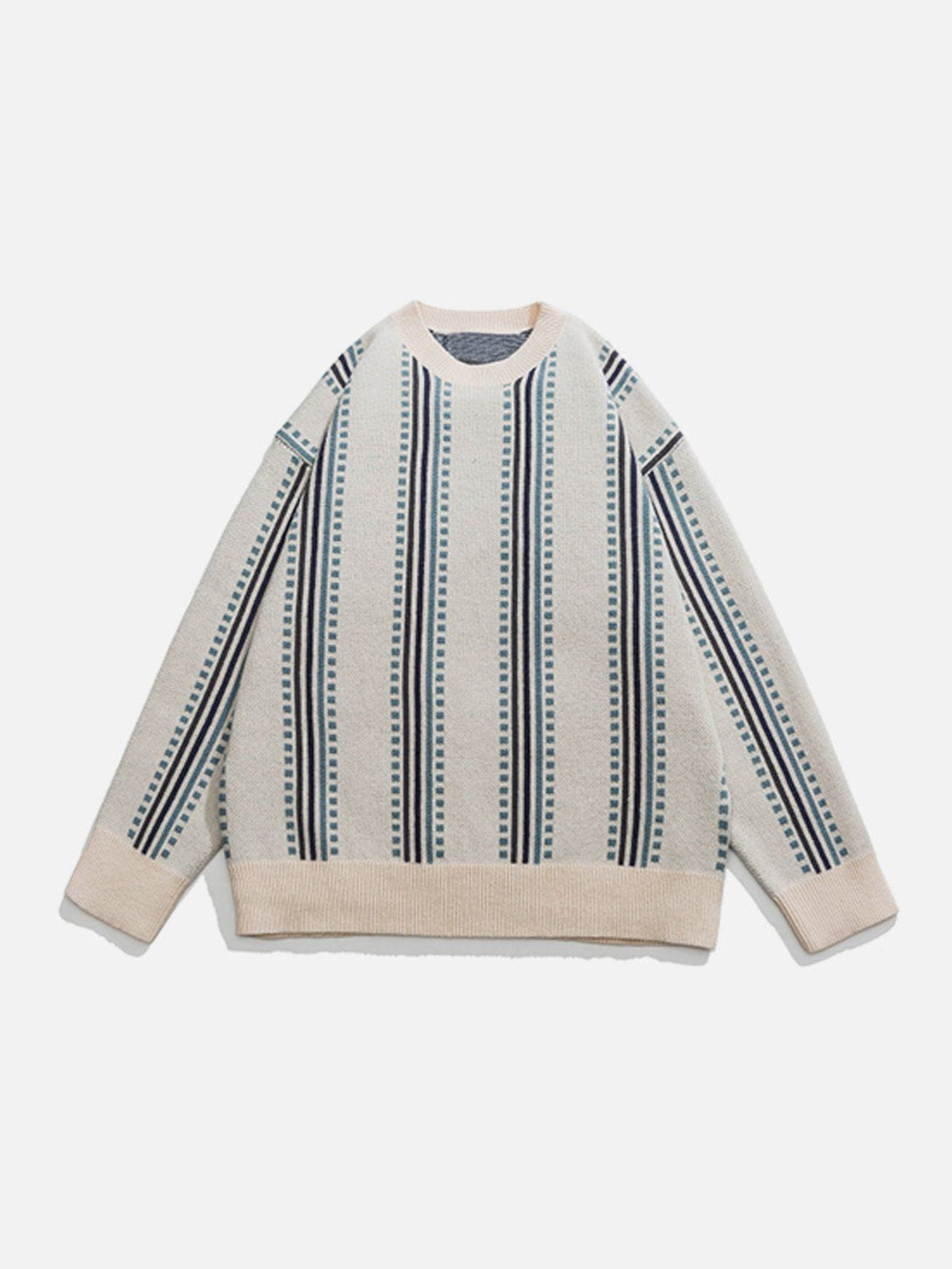 Helmiss - Dot Vertical Stripe Knit Sweater- Streetwear Fashion - helmiss.com