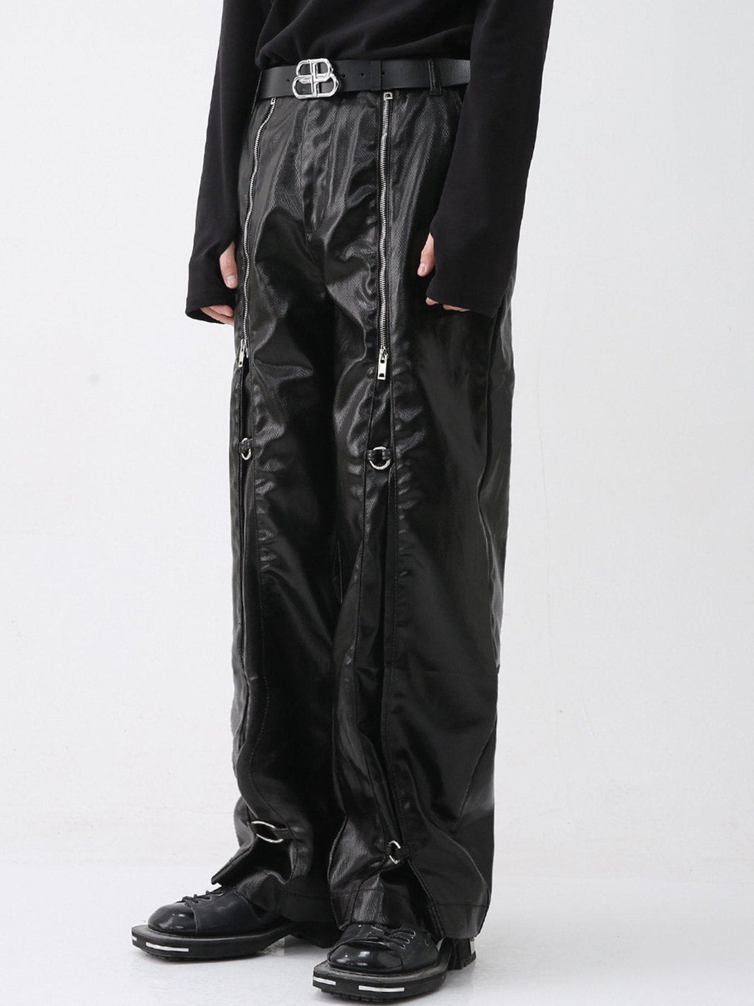 Helmiss - Double Zip Up Pants- Streetwear Fashion - helmiss.com