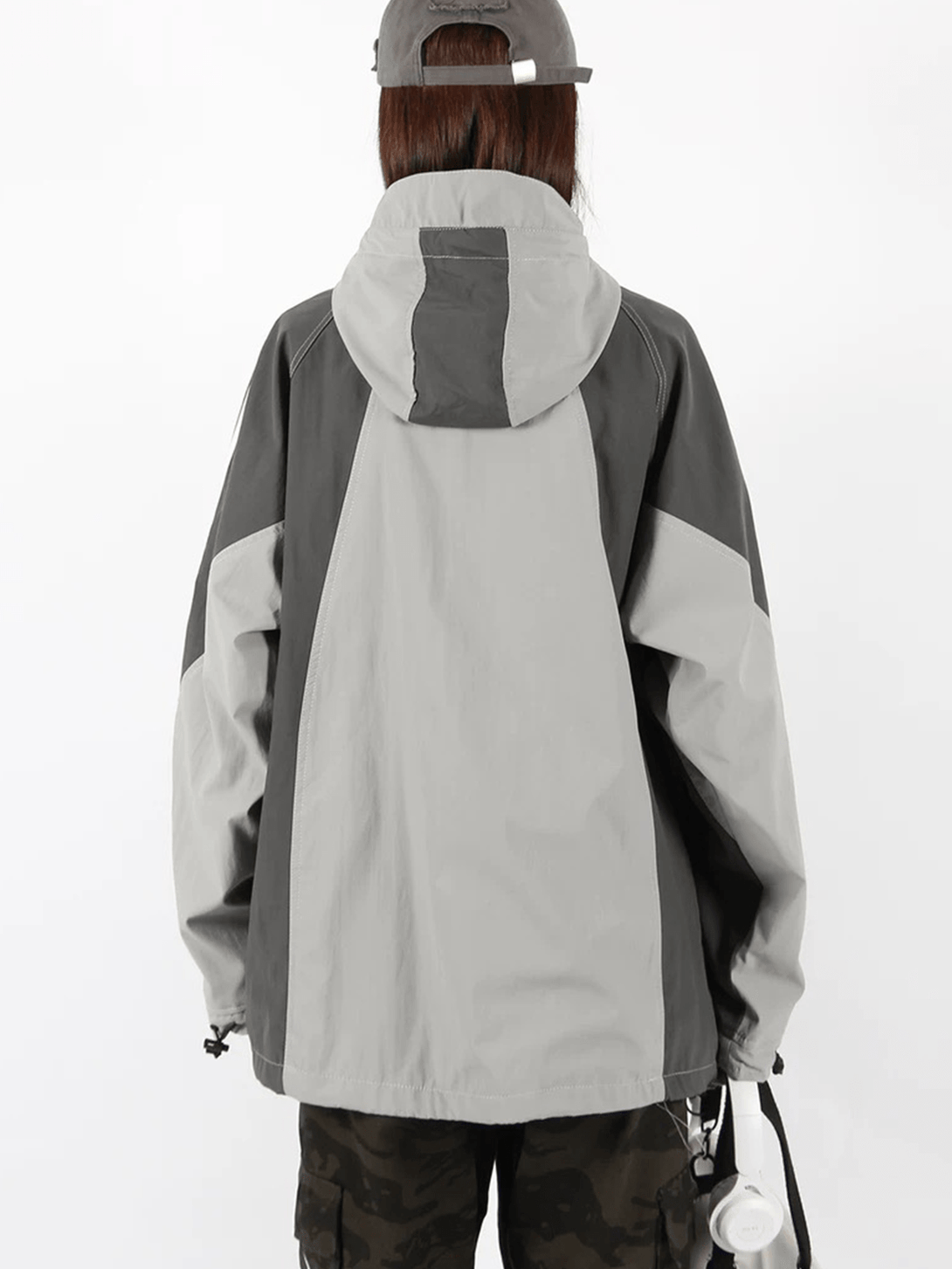 Helmiss - Drawstring Windbreaker Anorak- Streetwear Fashion - helmiss.com